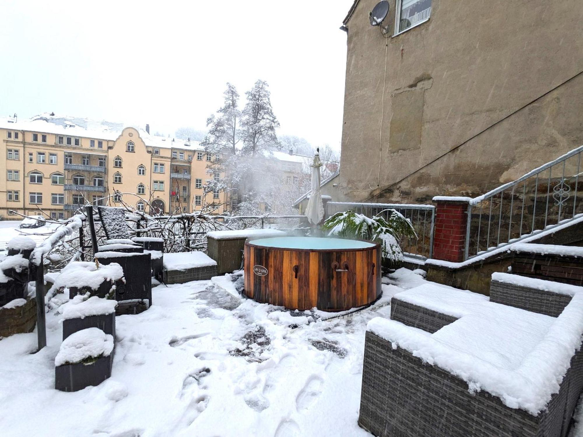 Ferienwohnung Uo2 - Urlaubsmagie - Garten, Whirlpool, Sauna Sebnitz Exterior foto